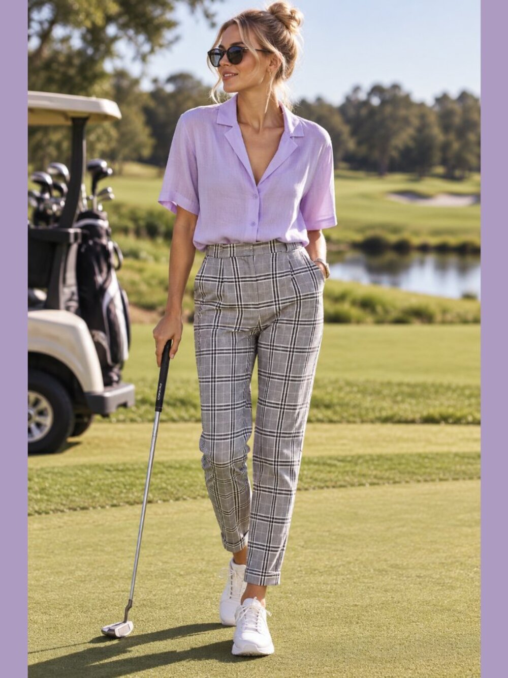 ASOS Design Grey and Purple Plaid tapered trouser pant - 14 Tall